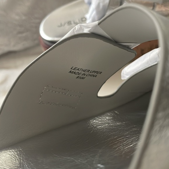 NWT J/SLIDES BELINDA Silver Leather Sandal - Picture 14 of 14